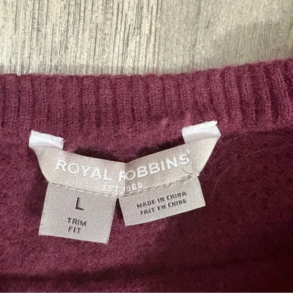 Royal Robbins Women’s Wool Blend Trim Fit Size Large Red Pullover Sweater Soft - Picture 2 of 14
